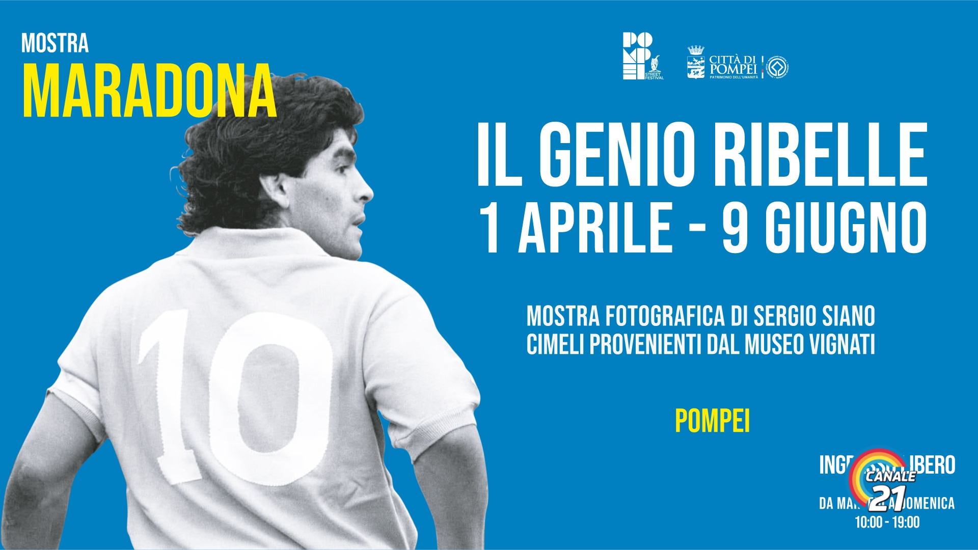 Pompei, dal 1 Aprile la mostra “Maradona, il genio ribelle”
