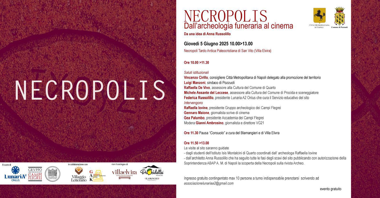 “Necropolis. Dall’Archeologia funeraria al cinema”: la rassegna a Pozzuoli