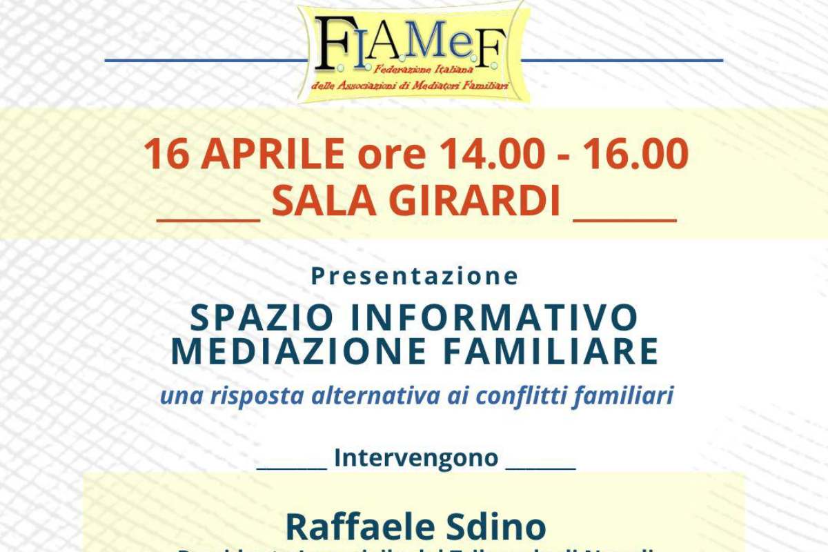 A Napoli lo sportello sulla Mediazione Familiare